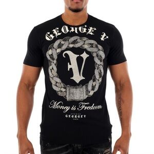 Silver Black Tee George V Designer Brand From Paris Rhinestone